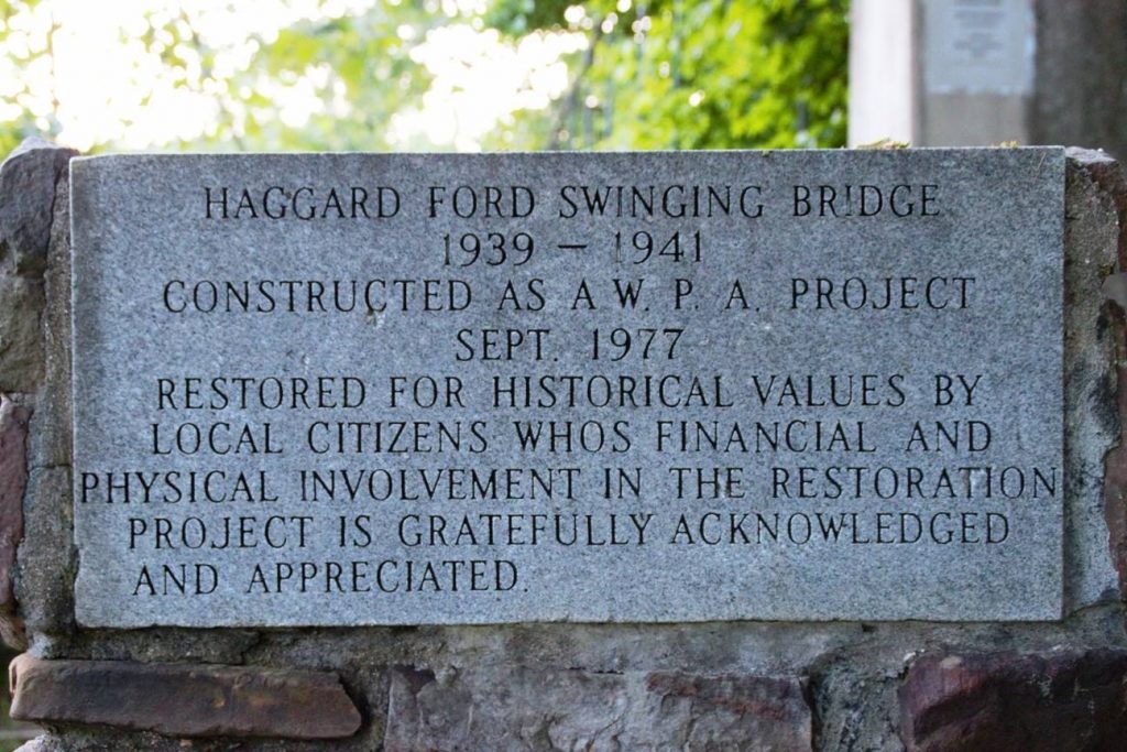 Haggard Bridge Sign