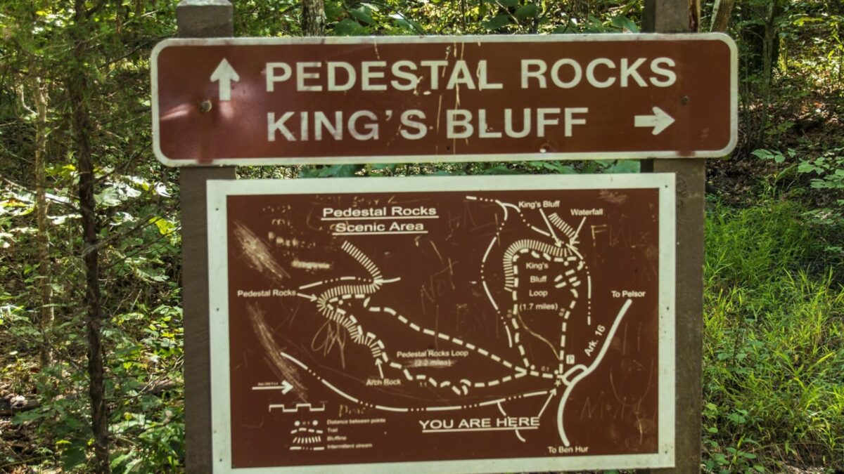 pedestal rocks trailhead sign