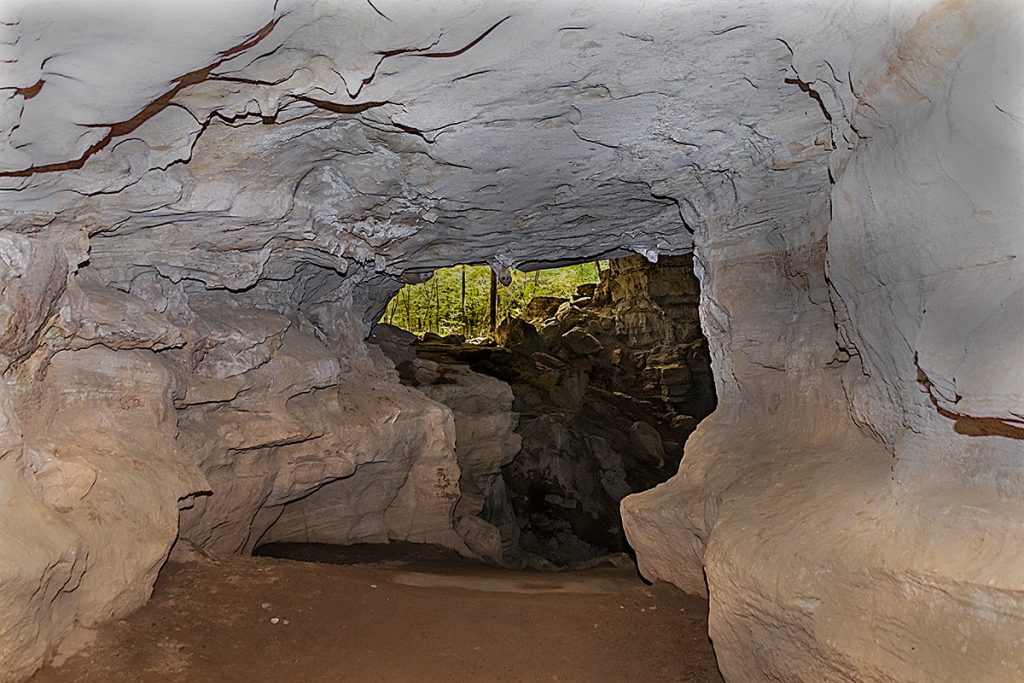 Indian Rockhouse Cave looking out