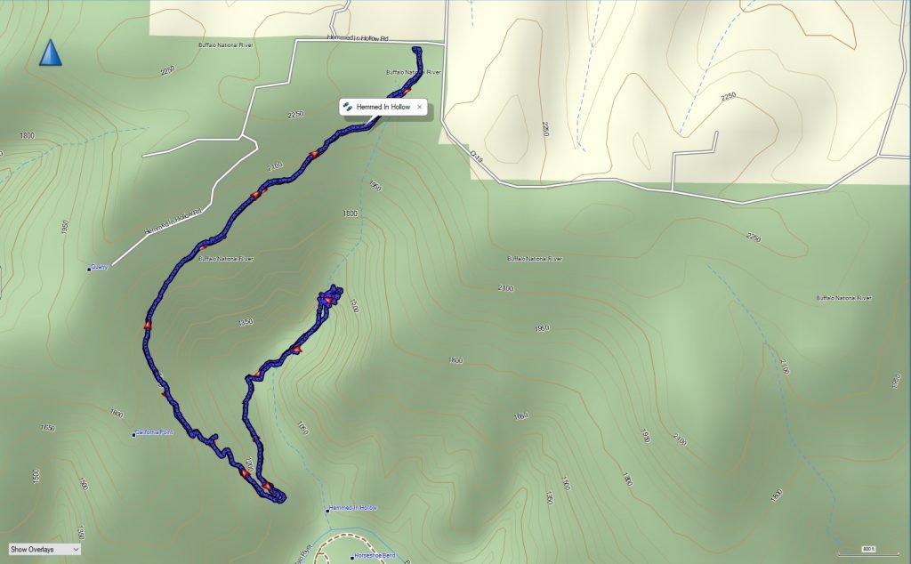 Hemmed In Hollow GPS Map