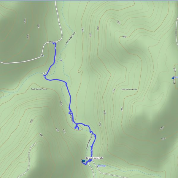 Big Creek Cave Falls GPS Track