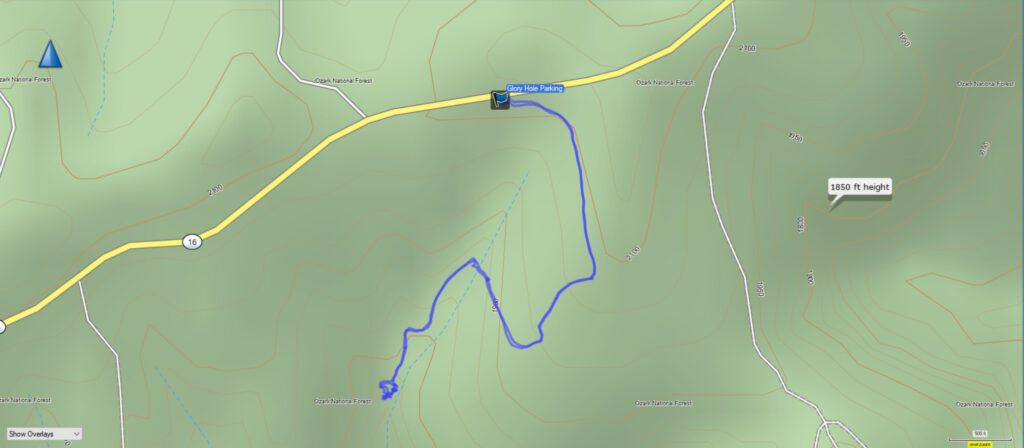 Glory hole falls GPS Map