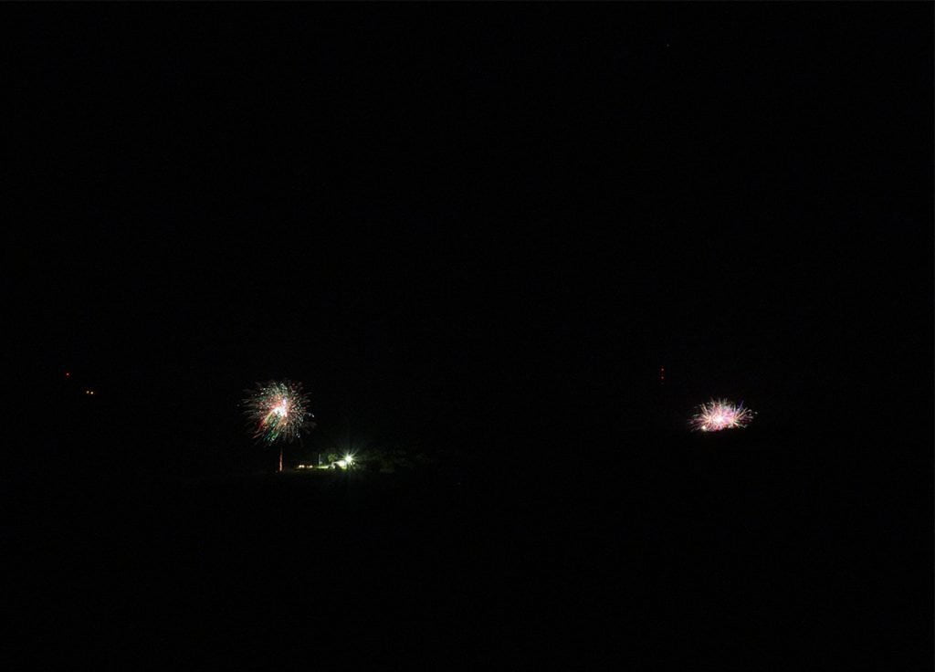 Fireworks across the lake.