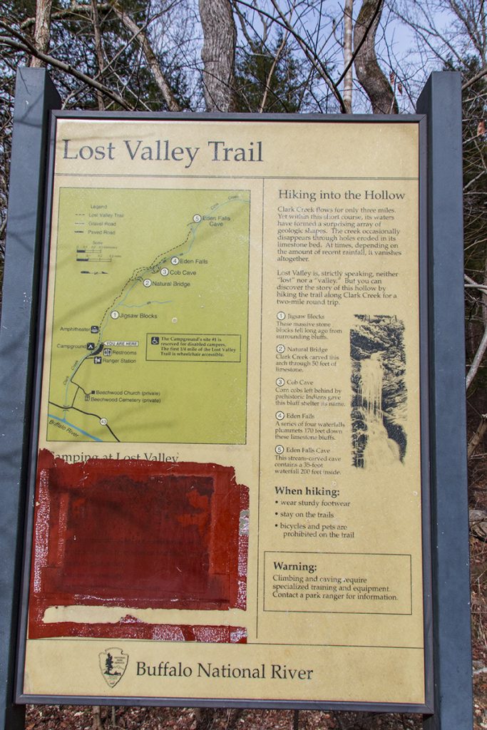 lost valley trail sign