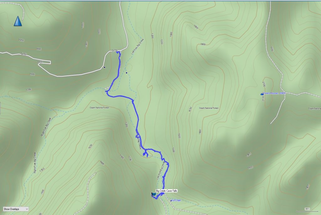 Big Creek Cave Falls GPS Track