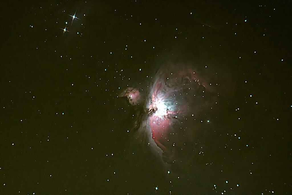 Night photography orion nebula
